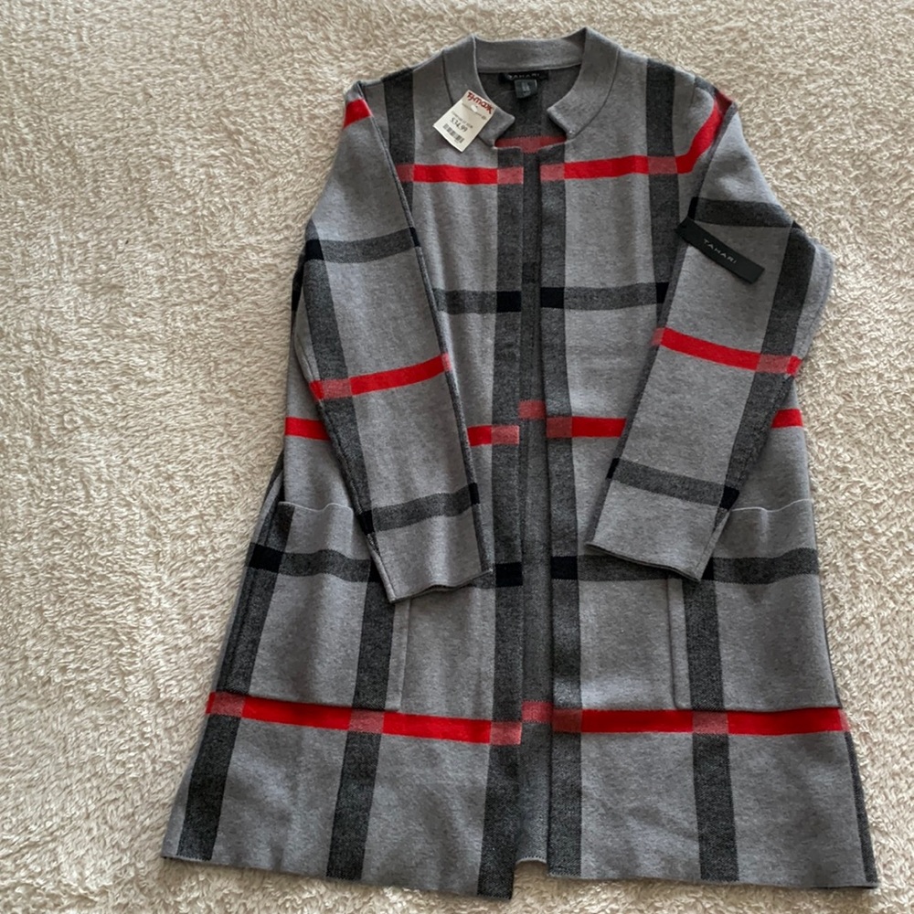 Black Plaid Cardigan